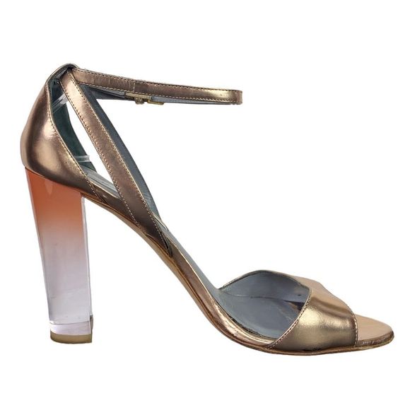 Monique Lhuillier Rose Gold Ava Heels - Size 38.5 - Picture 4 of 12